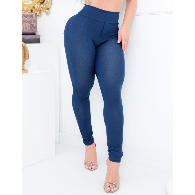 Calça Fake Jeans em Viscose com Bolsos | Ref: 3.3.2509-3146