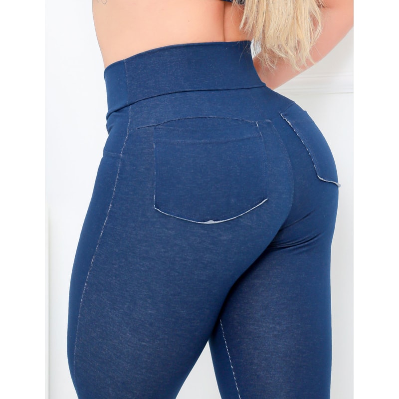 Calça Fake Jeans em Viscose com Bolsos | Ref: 3.3.2509-3146