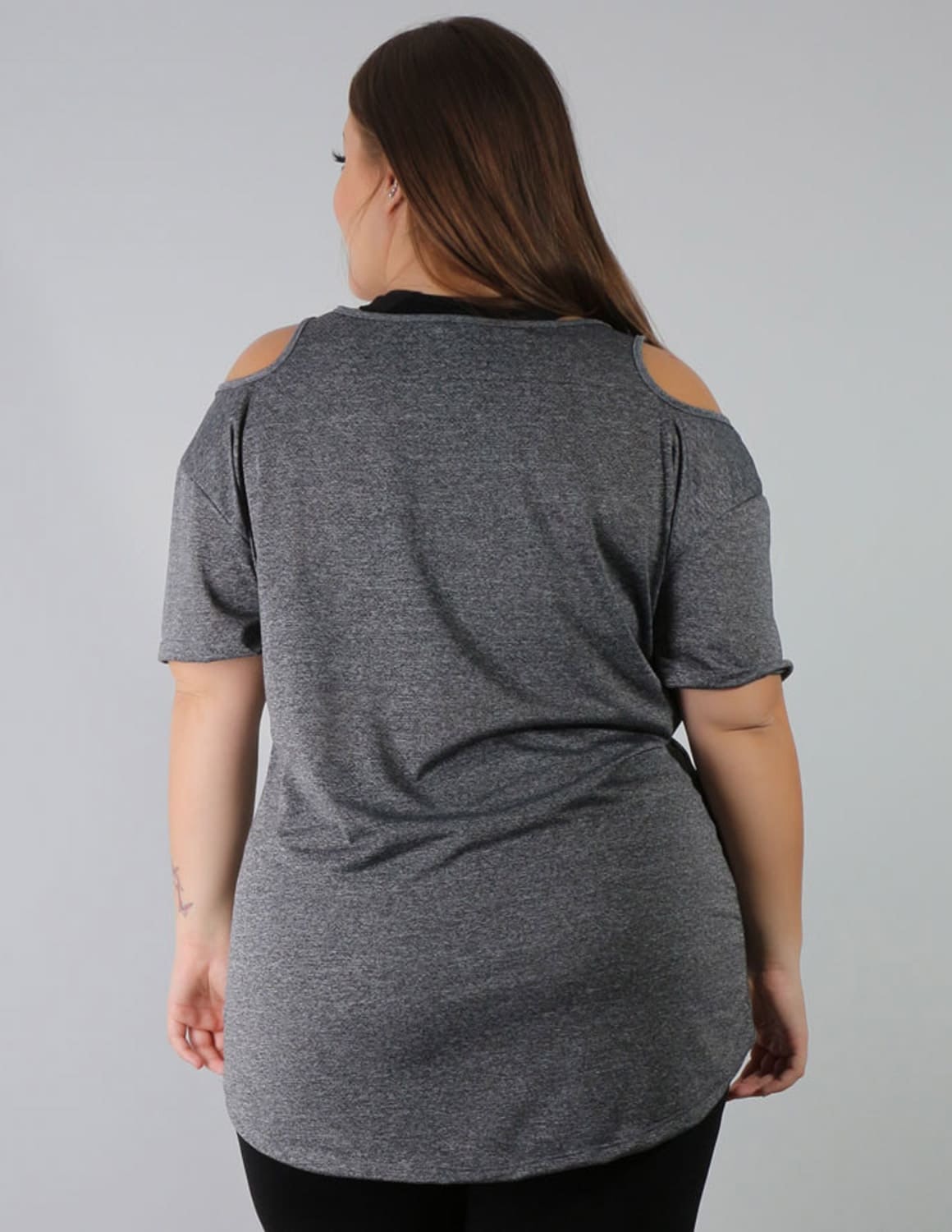 Blusa Plus Size em Dry Fit Mescla com Estampa | Ref: 4.4.1751STRONG-03