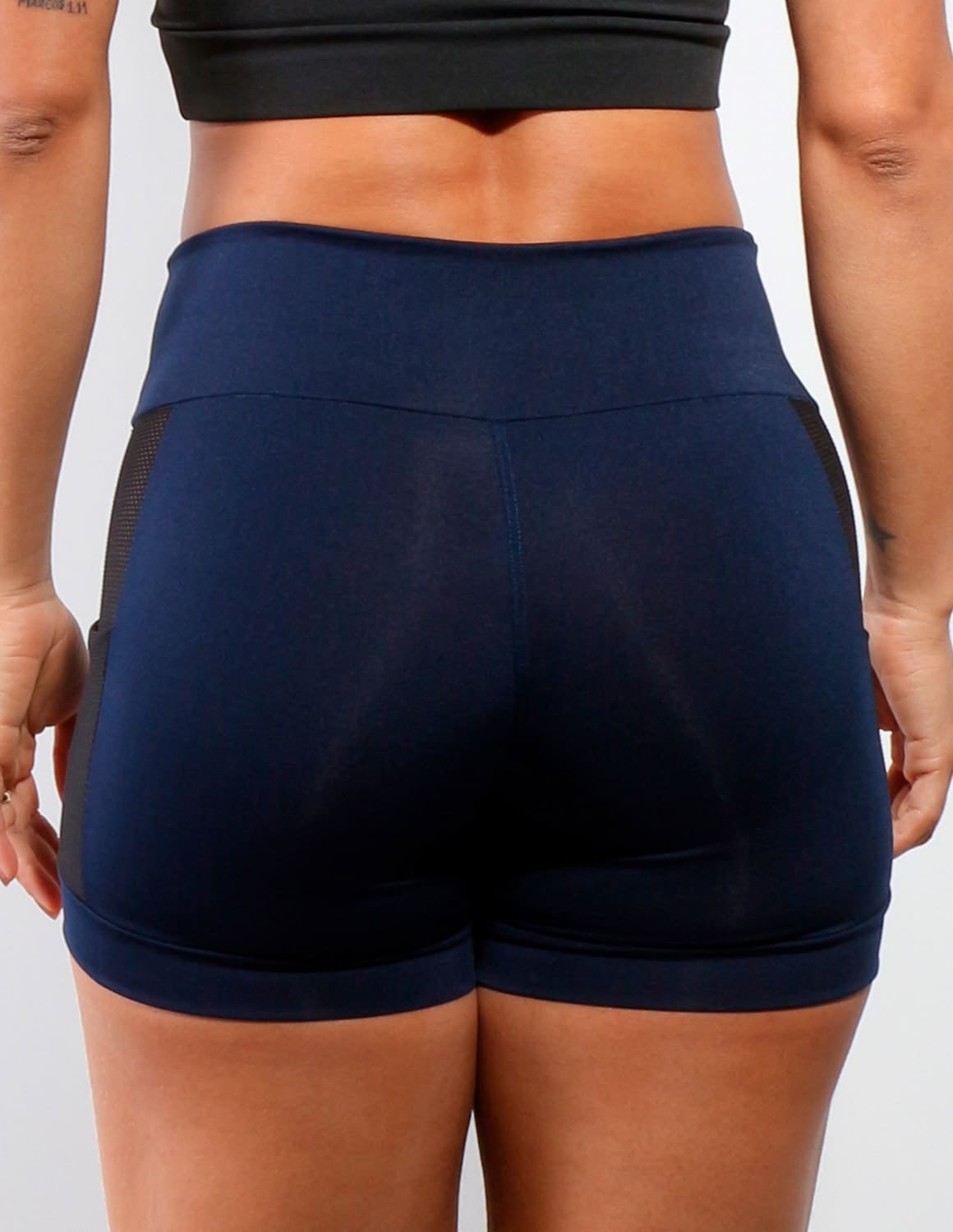 Shortinho Fitness Azul Marinho com Tela e Bolsos | Ref: 4.4.4207-18