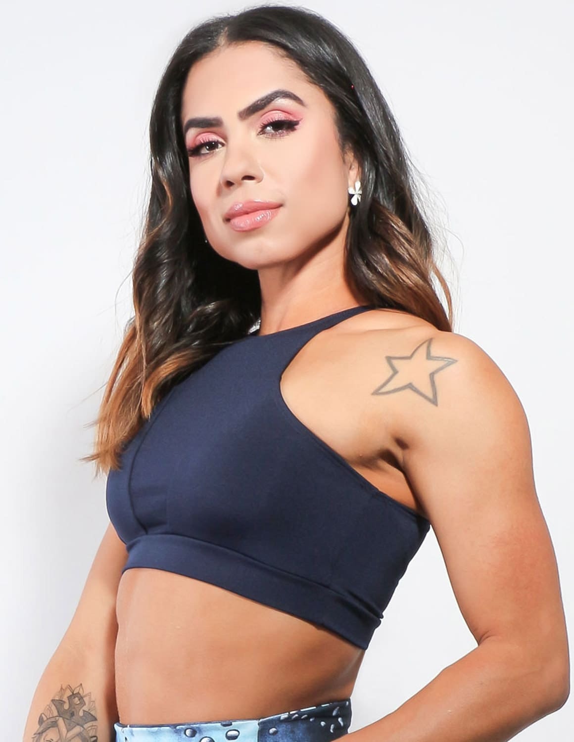 Cropped Feminino Azul Marinho sem Bojo | Ref: 4.4.1819-18