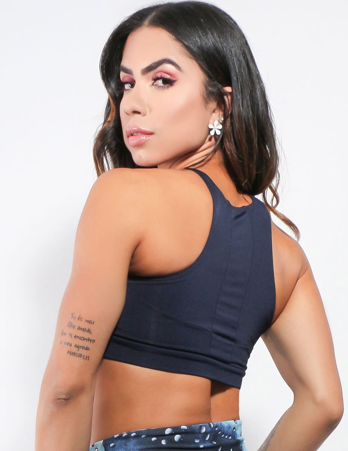 Cropped Feminino Azul Marinho sem Bojo | Ref: 4.4.1819-18