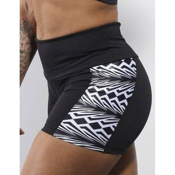 Short Preto com Recortes em Cirrê Estampado | Ref: 4.4.4165-3102