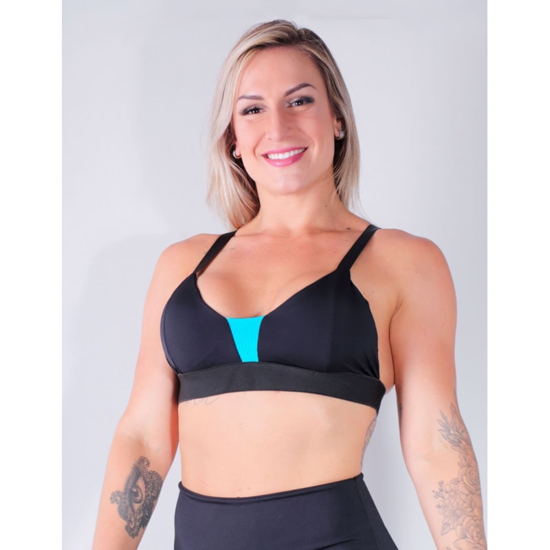 Top Fitness Preto com Bojo e Alças Reguláveis | Ref: 4.4.4283-0138