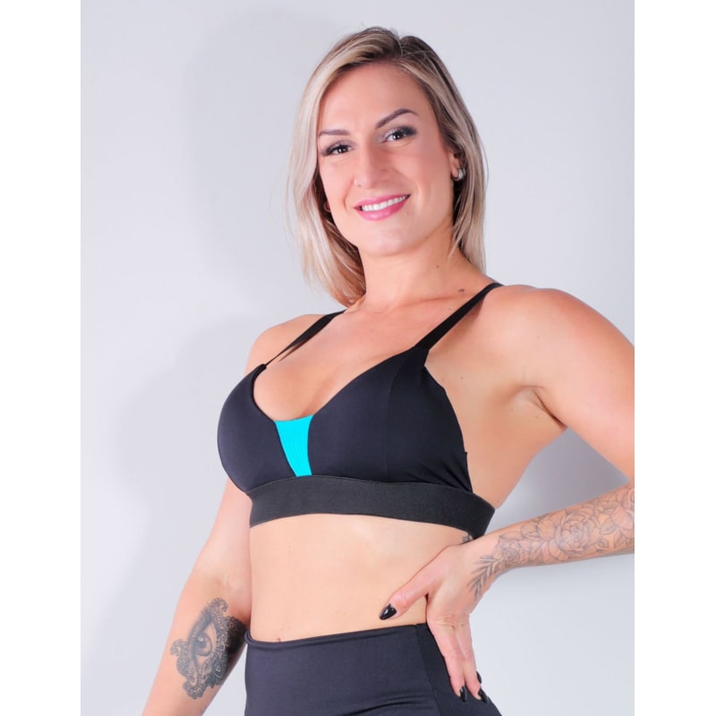 Top Fitness Preto com Bojo e Alças Reguláveis | Ref: 4.4.4283-0138