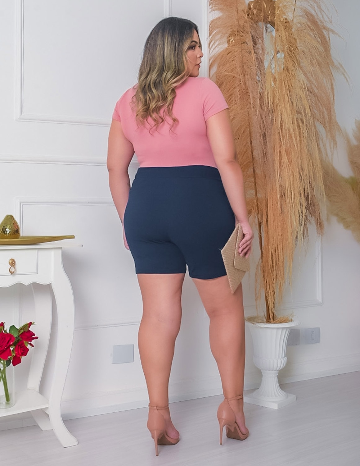 Conjunto Feminino Crepe de Alfaiataria com Short e Blusa | Ref: RCJ04-1819