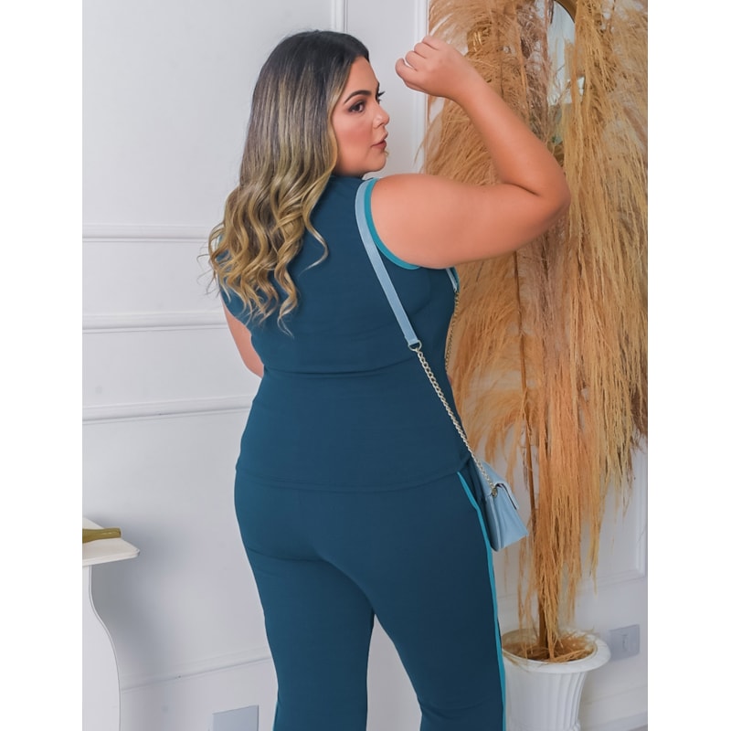 Conjunto em Crepe de Alfaiataria Feminino com Calça e Blusa | Ref: PRCJ08-3038