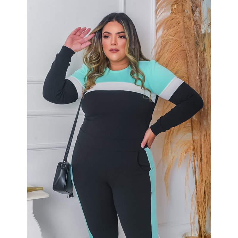 Conjunto Feminino com Calça e Blusa em Crepe de Alfaiataria | Ref: RCJ0601-0151