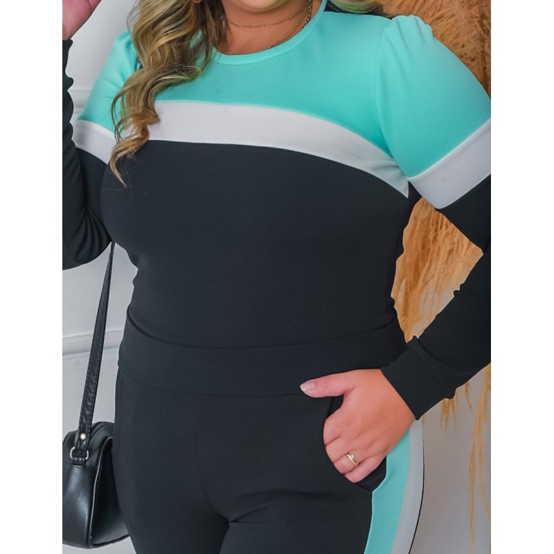 Conjunto Feminino com Calça e Blusa em Crepe de Alfaiataria | Ref: RCJ0601-0151