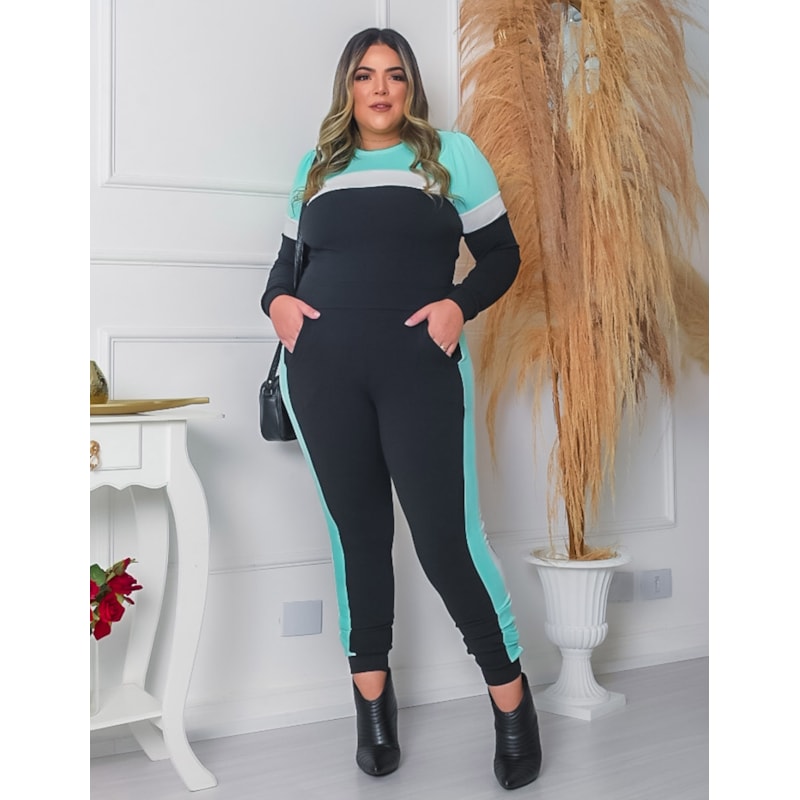 Conjunto Feminino com Calça e Blusa em Crepe de Alfaiataria | Ref: RCJ0601-0151