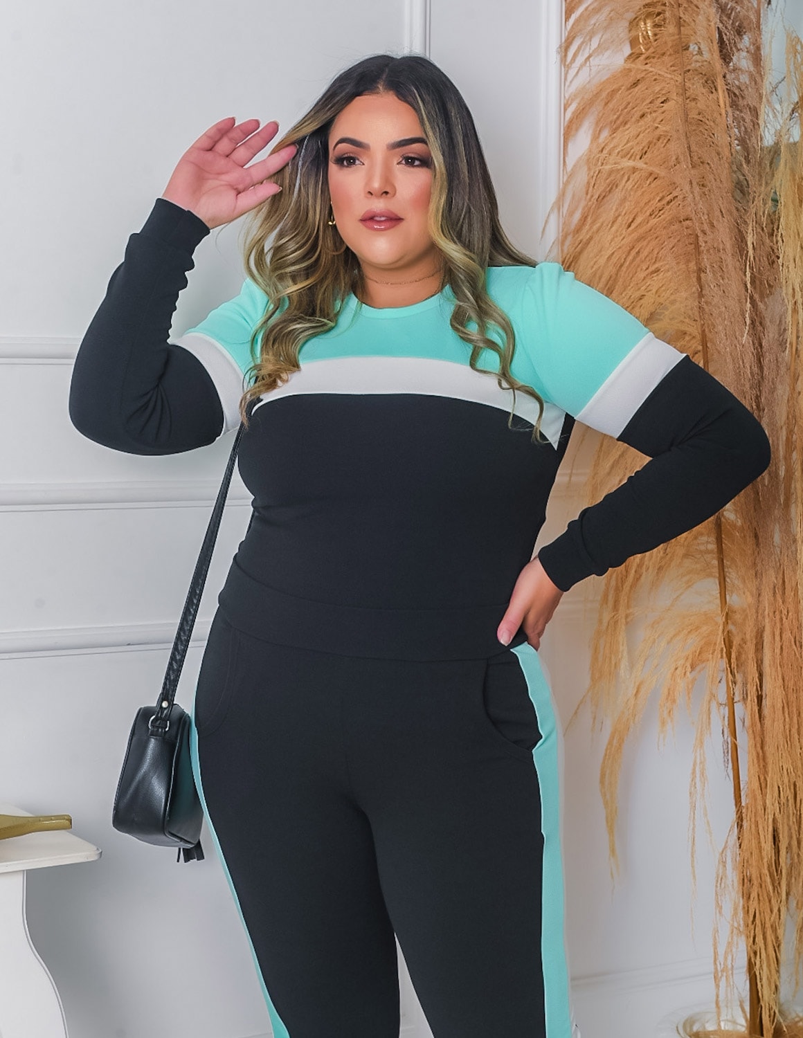 Conjunto Feminino com Calça e Blusa em Crepe de Alfaiataria | Ref: PRCJ0601-0151