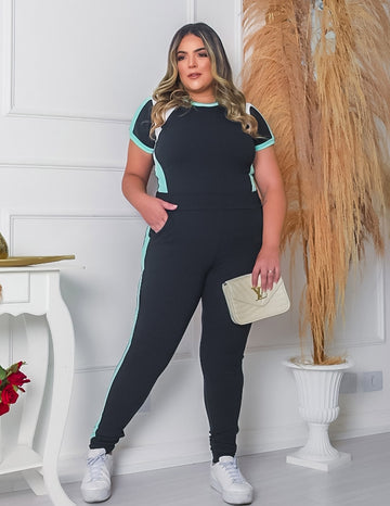Conjunto Plus Size em Crepe de Alfaiataria Feminino com Calça e Blusa | Ref: PRCJ0501-0151