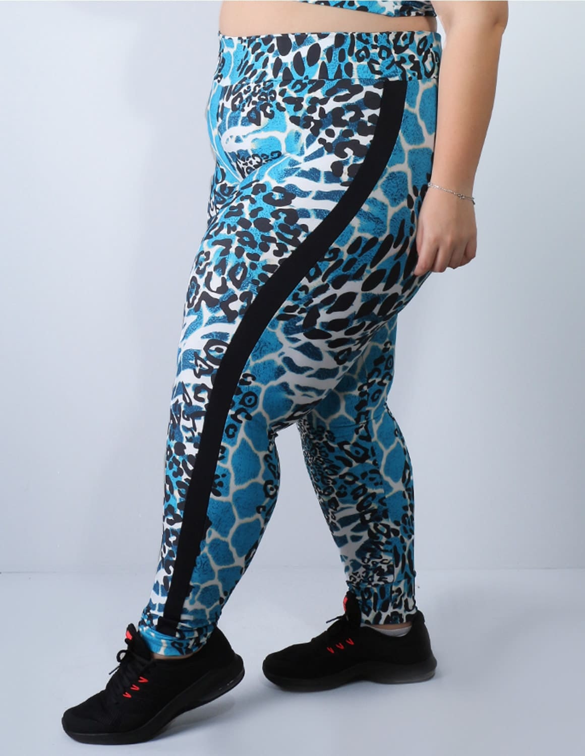 Calça Fitness Feminina Plus Size Estampada com Recortes | Ref: 4.4.4151-3093