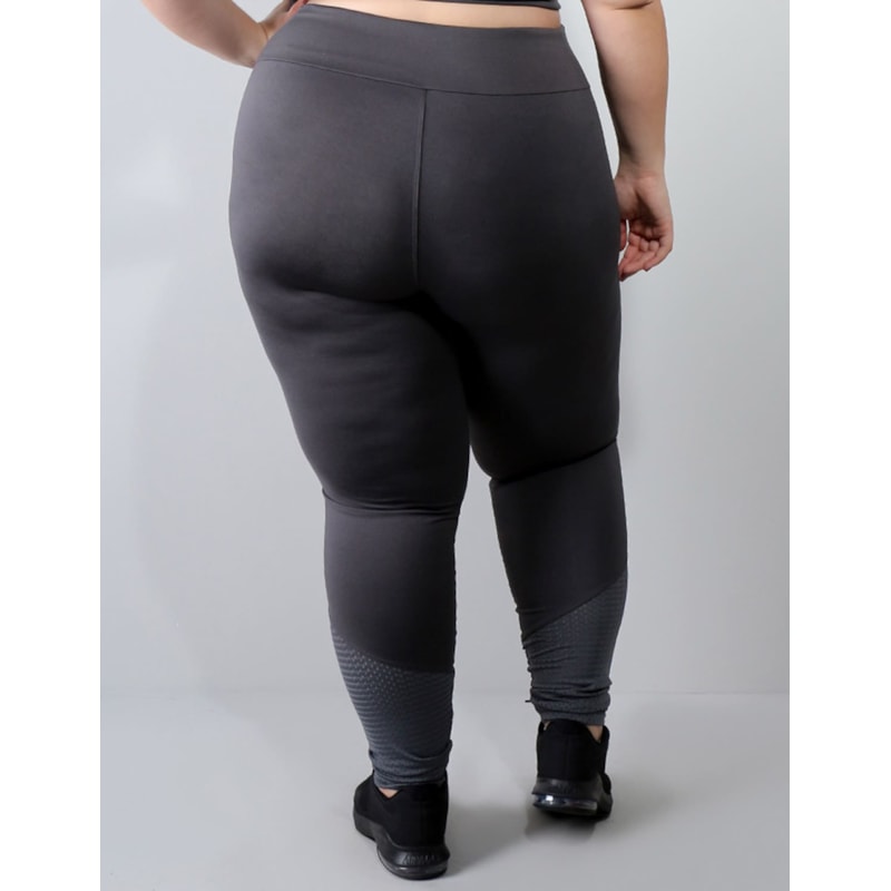 Calça Grafite Plus Size com Tela e Cirrê | Ref: 4.4.4136-28