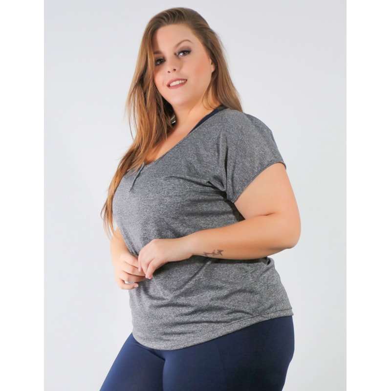 Blusa Plus Size em Dry Fit Mescla | Ref: 4.4.4144-03