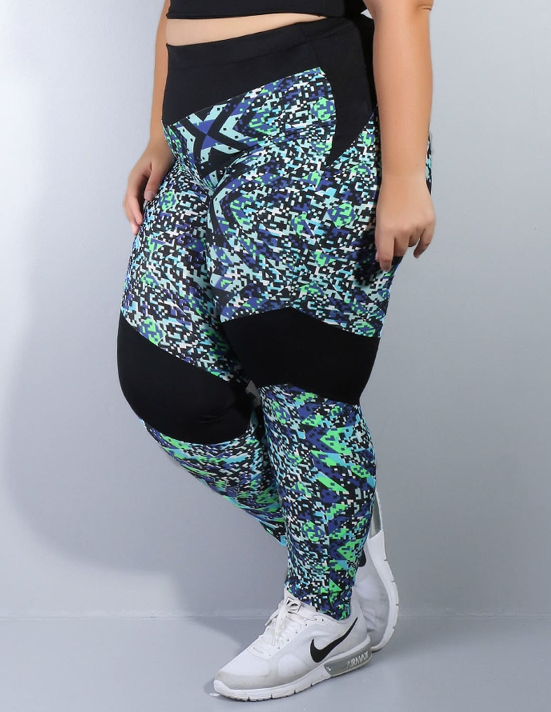 Calça Feminina Plus Size com Estampa e Costura Rebatida | Ref: 4.4.4058-3076