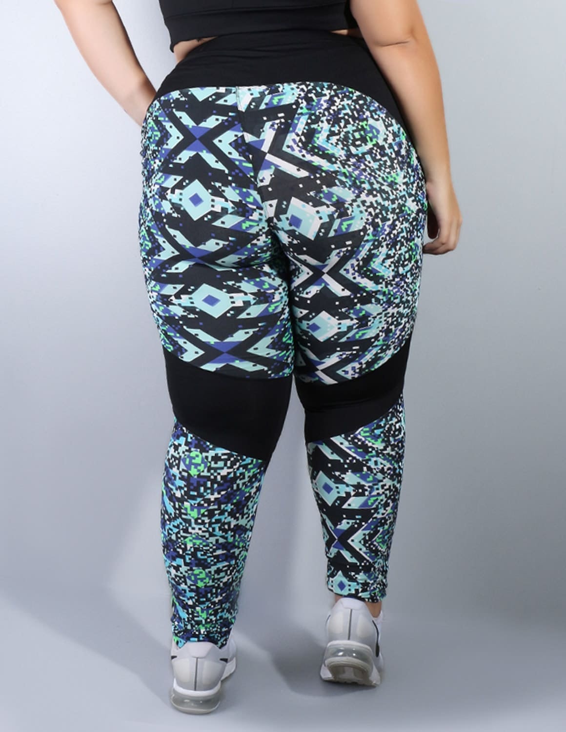 Calça Feminina Plus Size com Estampa e Costura Rebatida | Ref: 4.4.4058-3076