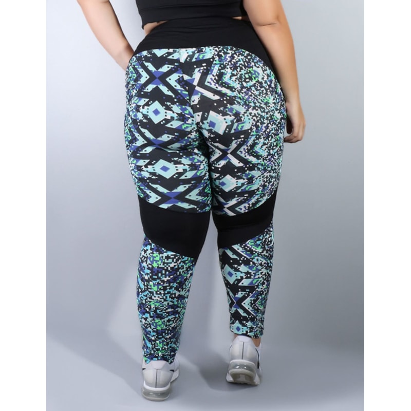 Calça Feminina Plus Size com Estampa e Costura Rebatida | Ref: 4.4.4058-3076