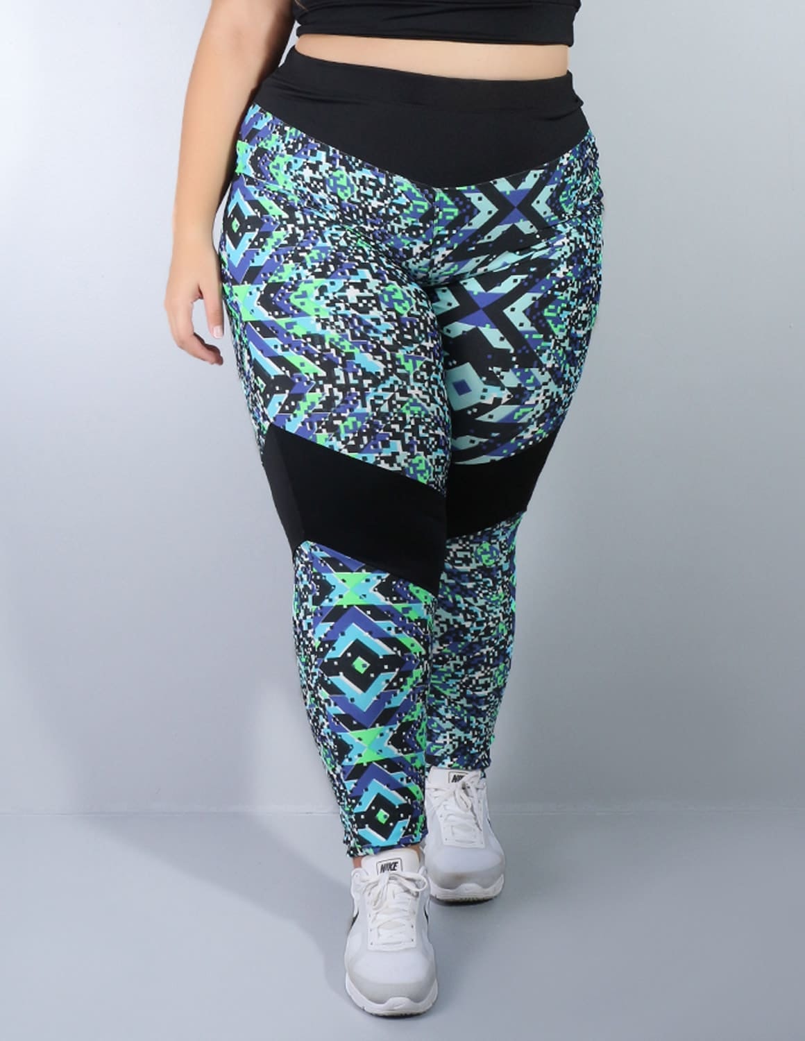 Calça Feminina Plus Size com Estampa e Costura Rebatida | Ref: 4.4.4058-3076