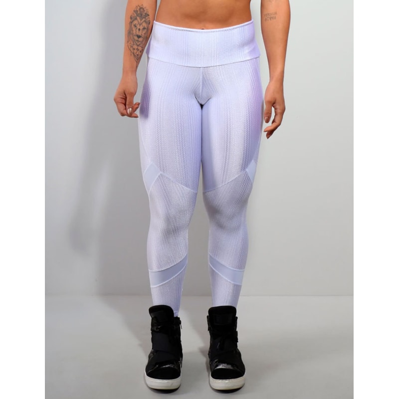 Calça Branca em Poliamida texturizada com Recortes | Ref: 3.3.2430-02