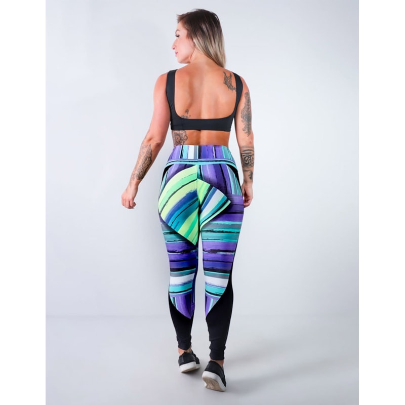 Conjunto para Academia com Legging Estampada e Cropped sem Bojo | Ref: 8.8.0113-3143