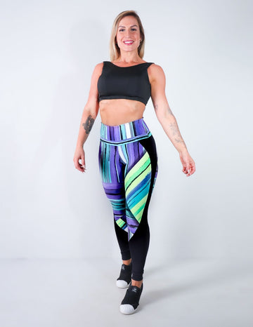 Conjunto para Academia com Legging Estampada e Cropped sem Bojo | Ref: 8.8.0113-3143