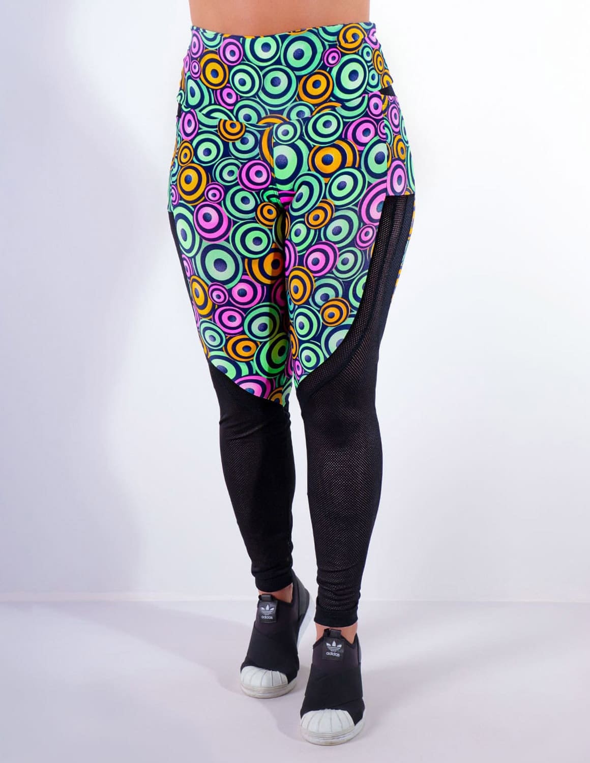 Calça Legging Estampada com Tela e Bolsos | Ref: 4.4.4170-3191