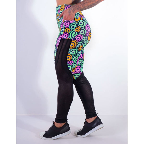 Calça Legging Estampada com Tela e Bolsos | Ref: 4.4.4170-3191