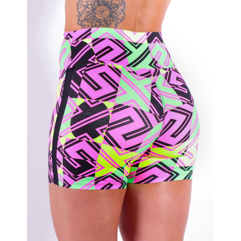 Short Estampado com Tela Preta nas Laterais | Ref: 4.4.4321-3183