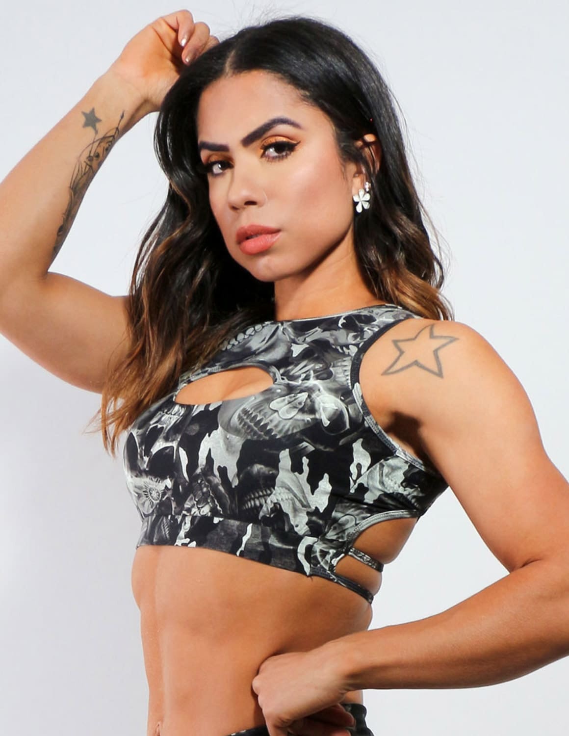 Cropped Feminino Estampado em Poliamida com Bojo | Ref: 3.3.2400-1392