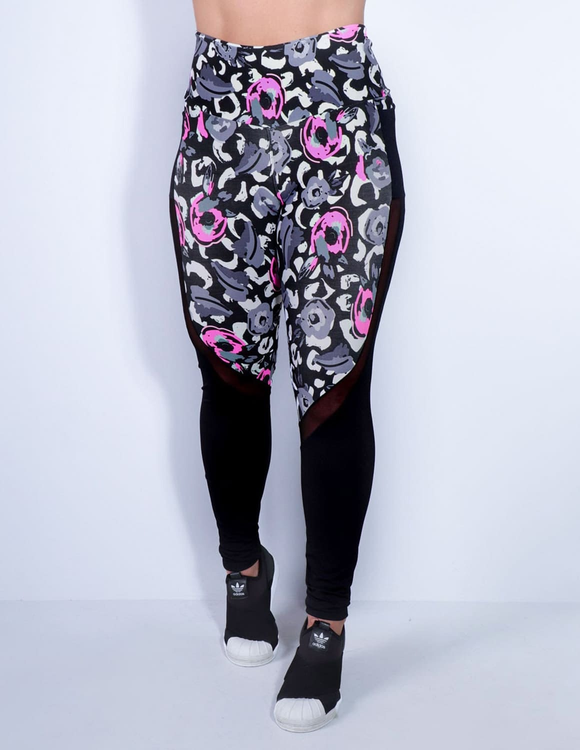Calça Legging Estampada com Bolsos e Tule | Ref: 4.4.1815-3178