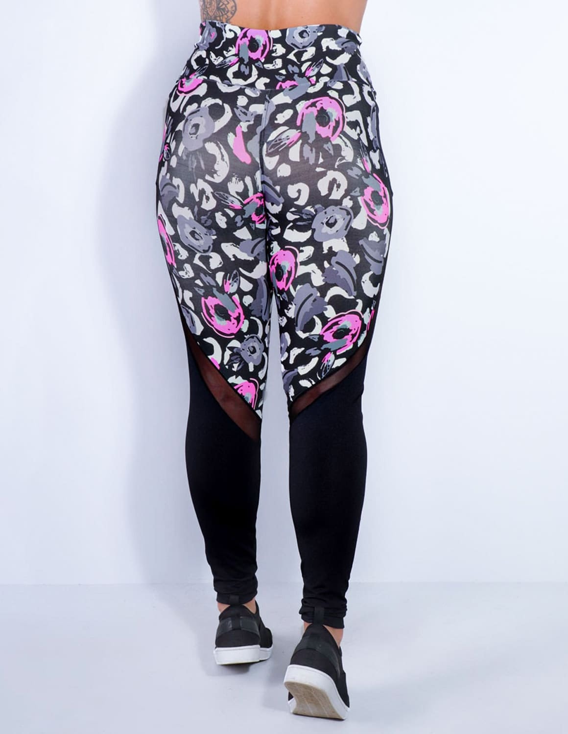 Calça Legging Estampada com Bolsos e Tule | Ref: 4.4.1815-3178