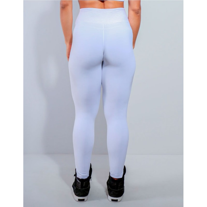 Calça em Poliamida Branca com Bolsos e Zíper | Ref: 3.3.2439-02