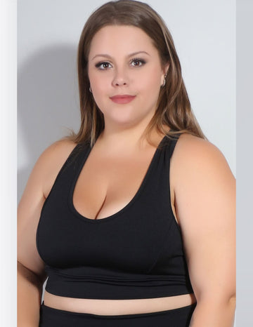 Cropped Fitness Plus Size Preto | Ref: 4.4.4125-01