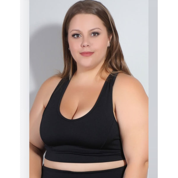 Cropped Fitness Plus Size Preto | Ref: 4.4.4125-01