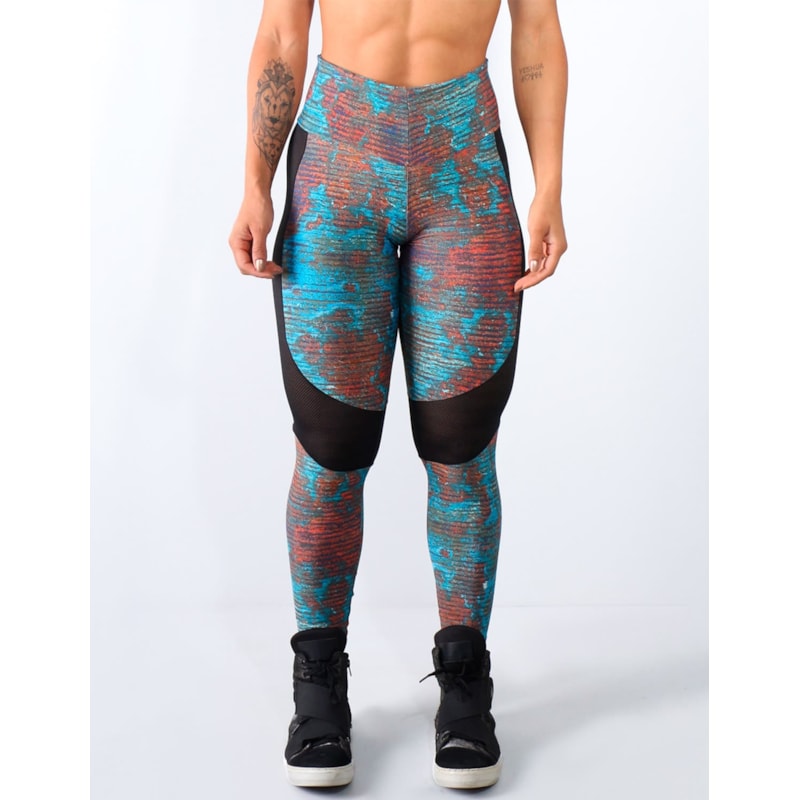 Calça Legging Estampada com Recortes | Ref: 4.4.4172-3116