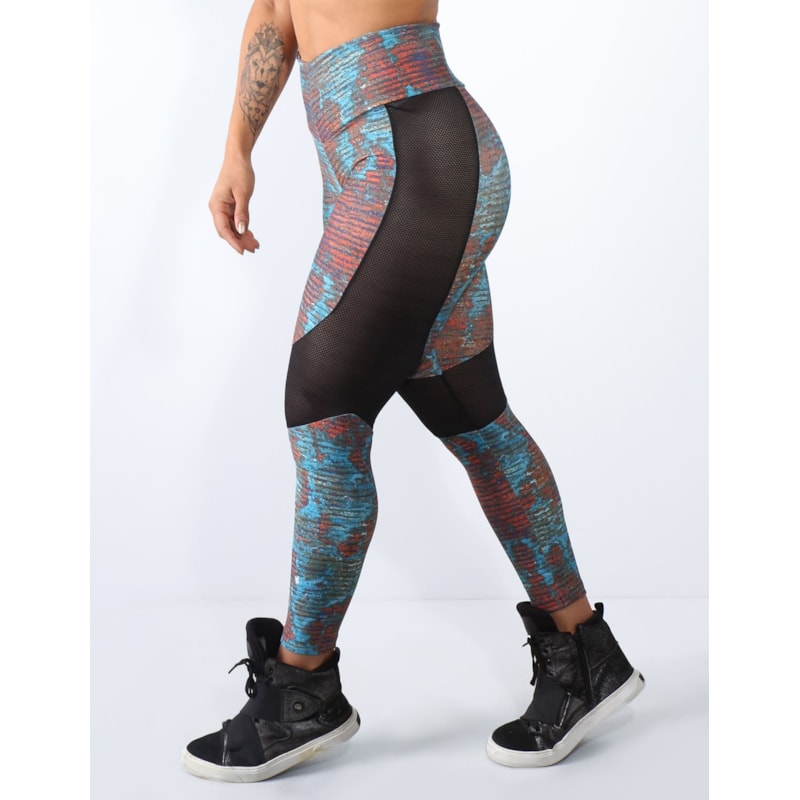 Calça Legging Estampada com Recortes | Ref: 4.4.4172-3116