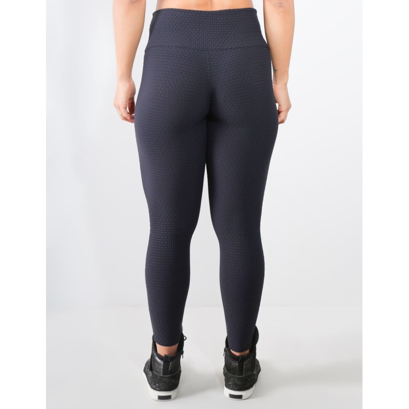 Calça FItness Texturizada 3D em Poliamida Preta | Ref: 3.3.2039-01