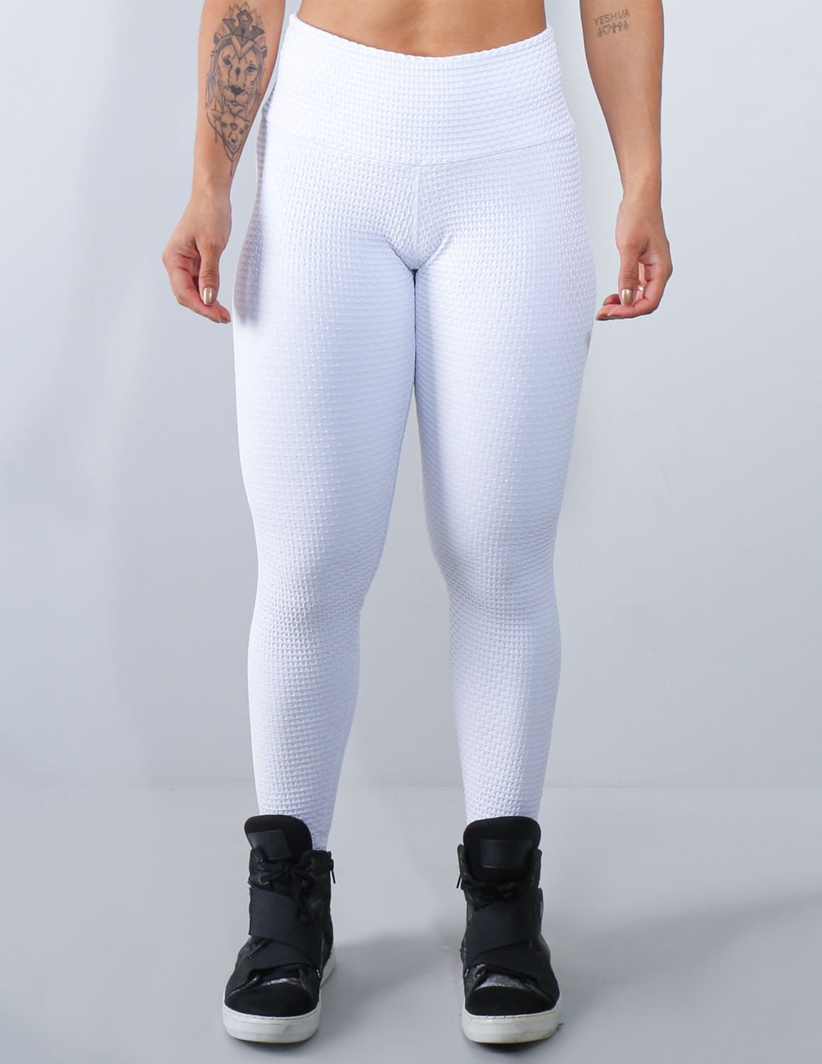 Calça Legging Fusô em Poliamida Texturizada 3D Branca | Ref: 3.3.2039-02
