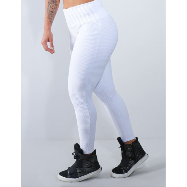 Calça Legging Fusô em Poliamida Texturizada 3D Branca | Ref: 3.3.2039-02