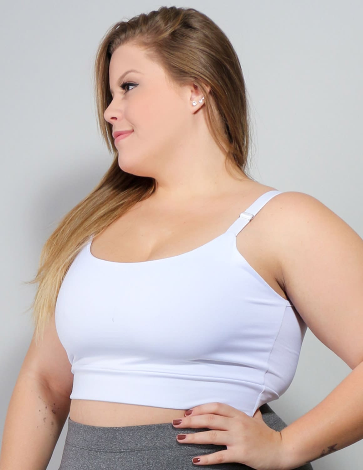Cropped Branco Plus Size sem Bojo | Ref: 4.4.4140-02