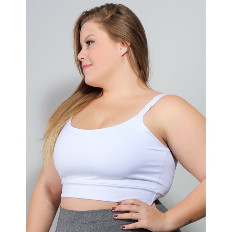 Cropped Branco Plus Size sem Bojo | Ref: 4.4.4140-02