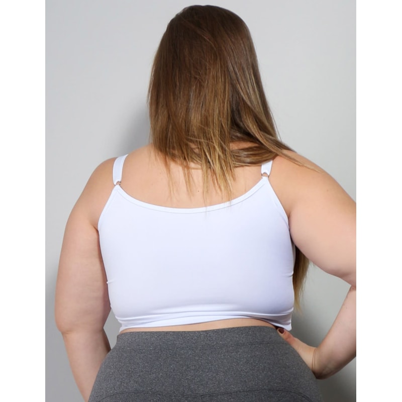 Cropped Branco Plus Size sem Bojo | Ref: 4.4.4140-02