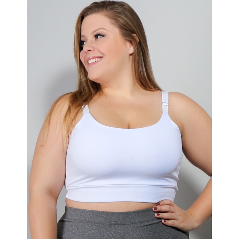 Cropped Branco Plus Size sem Bojo | Ref: 4.4.4140-02
