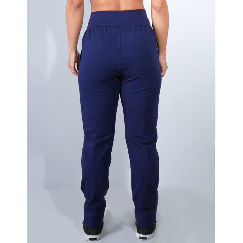 Calça Jogger em Viscolycra Azul Marinho com Bolsos | Ref: 3.3.2473-18