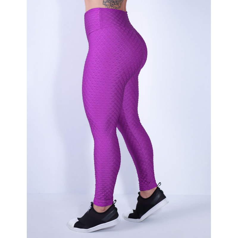 Calça Legging Empina Bumbum de Poliamida Texturizada Uva | Ref: 3.3.2532-29