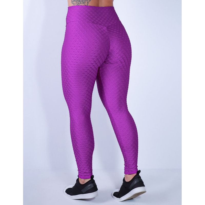 Calça Legging Empina Bumbum de Poliamida Texturizada Uva | Ref: 3.3.2532-29