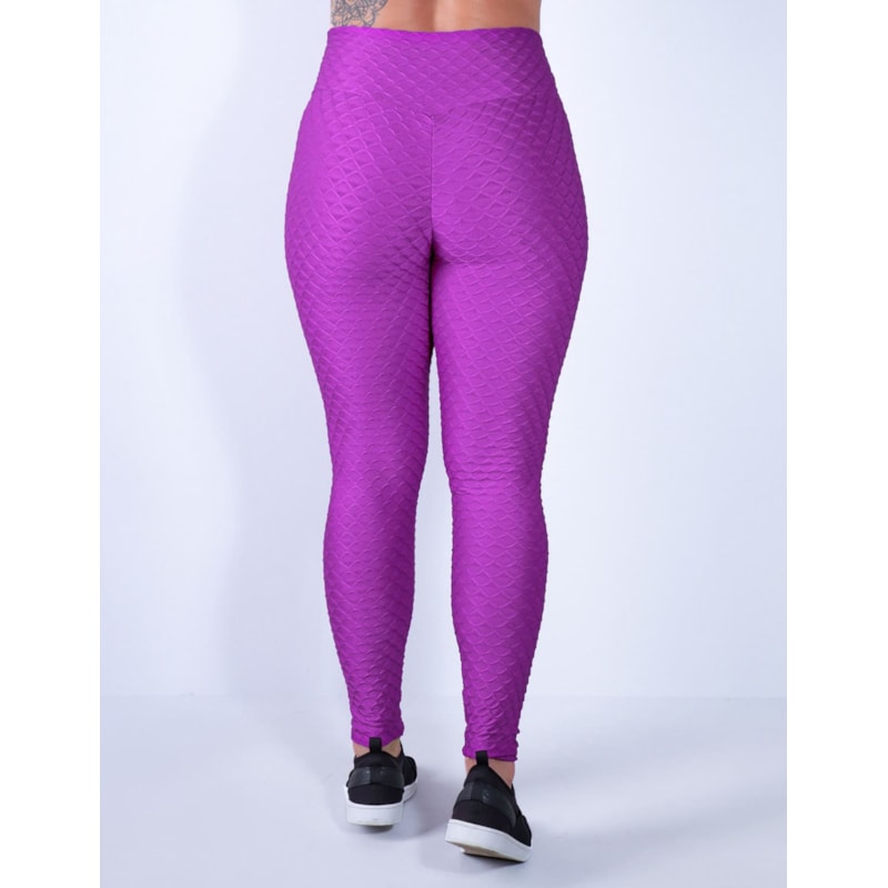 Calça Legging Empina Bumbum de Poliamida Texturizada Uva | Ref: 3.3.2532-29