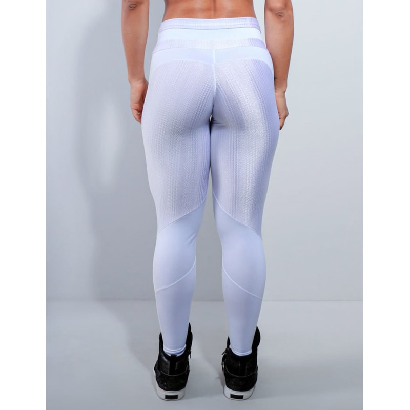 Calça Branca com Recortes em Poliamida Texturizada | Ref: 3.3.2431-02