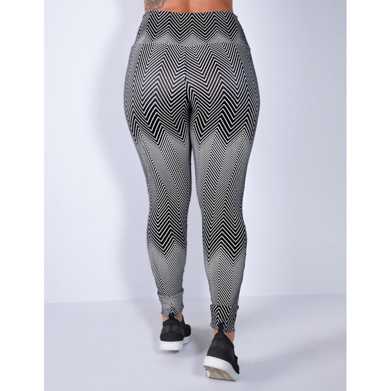 Calça Punho Feminina Estampada com Recortes de Tela | Ref: 4.4.4285-3155